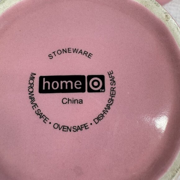 Home Target SOILD PINK Retro Stoneware Oven Safe Fluted Soup Cereal Bowls Set 4 - Picture 9 of 16